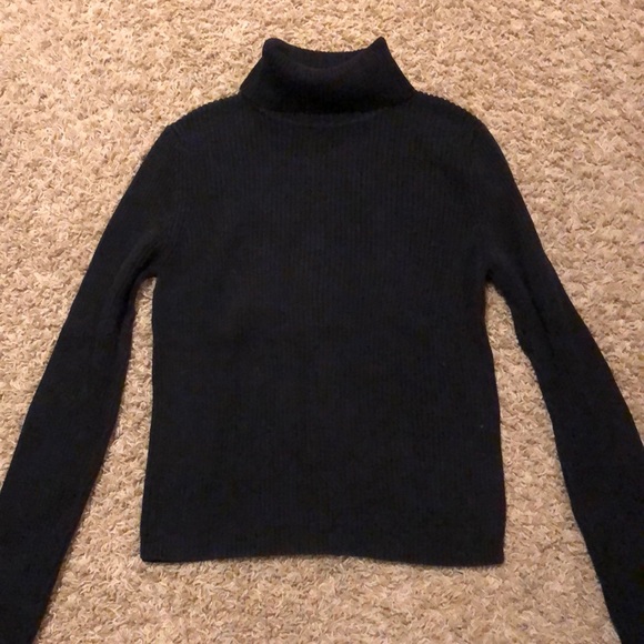 Black cowl neck ribbed sweater - Picture 1 of 2
